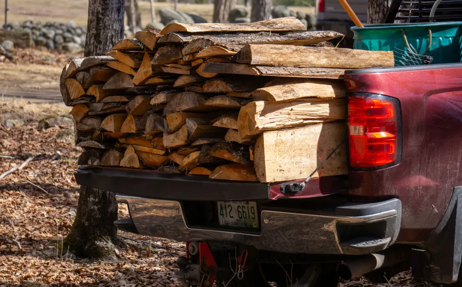 Pickup truck loaded with bulk landscape material for local delivery in Norman, OK